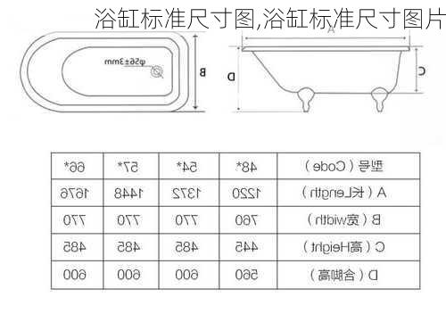 浴缸标准尺寸图,浴缸标准尺寸图片