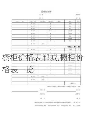 橱柜价格表郸城,橱柜价格表一览