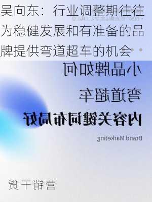 吴向东：行业调整期往往为稳健发展和有准备的品牌提供弯道超车的机会