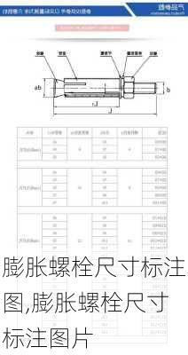 膨胀螺栓尺寸标注图,膨胀螺栓尺寸标注图片