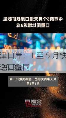 天津口岸：1 至 5 月铁矿砂进口量同
增 28.3%