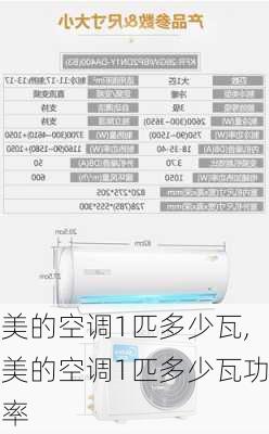 美的空调1匹多少瓦,美的空调1匹多少瓦功率