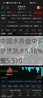 中国水务盘中异动 急速跳水5.16%报5.510
元