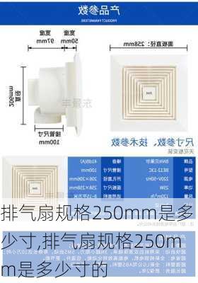 排气扇规格250mm是多少寸,排气扇规格250mm是多少寸的