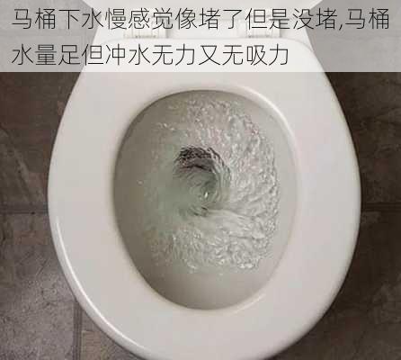 马桶下水慢感觉像堵了但是没堵,马桶水量足但冲水无力又无吸力