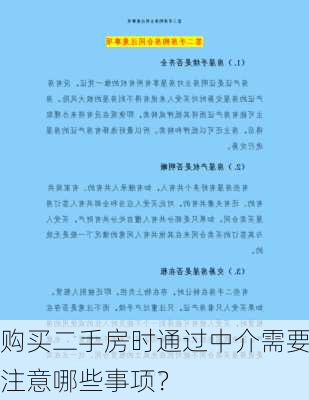 购买二手房时通过中介需要注意哪些事项？