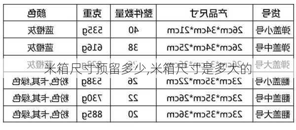 米箱尺寸预留多少,米箱尺寸是多大的