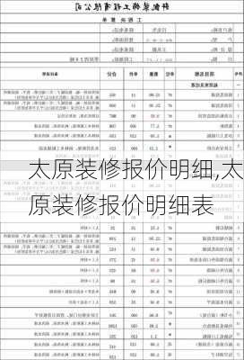 太原装修报价明细,太原装修报价明细表