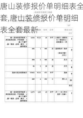 唐山装修报价单明细表全套,唐山装修报价单明细表全套最新