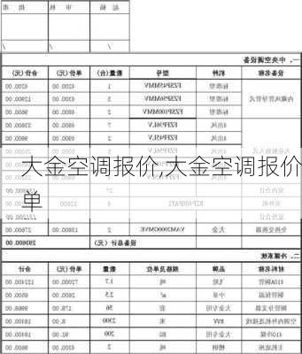 大金空调报价,大金空调报价单