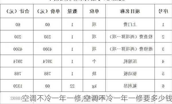 空调不冷一年一修,空调不冷一年一修要多少钱