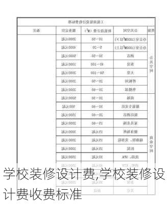 学校装修设计费,学校装修设计费收费标准