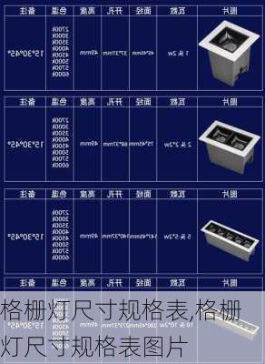 格栅灯尺寸规格表,格栅灯尺寸规格表图片