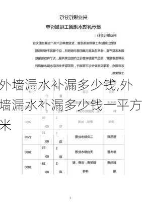 外墙漏水补漏多少钱,外墙漏水补漏多少钱一平方米