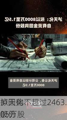 泸天化：
拟回购不超过2463.05万股
股份