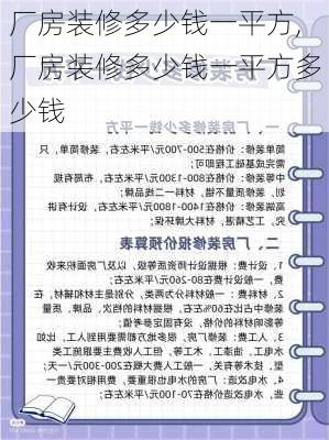 厂房装修多少钱一平方,厂房装修多少钱一平方多少钱