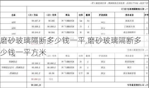 磨砂玻璃隔断多少钱一平,磨砂玻璃隔断多少钱一平方米