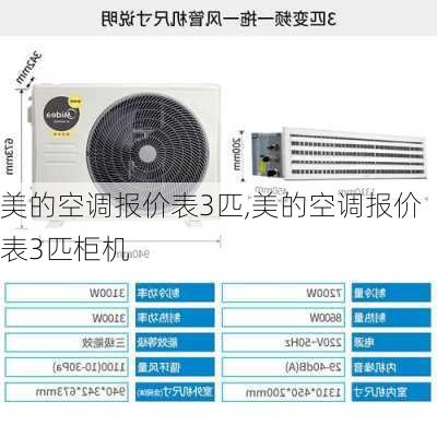 美的空调报价表3匹,美的空调报价表3匹柜机