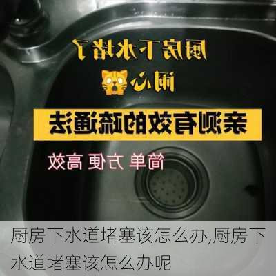 厨房下水道堵塞该怎么办,厨房下水道堵塞该怎么办呢