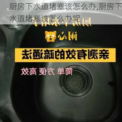 厨房下水道堵塞该怎么办,厨房下水道堵塞该怎么办呢