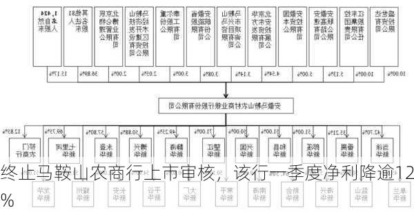 
终止马鞍山农商行上市审核，该行一季度净利降逾12%