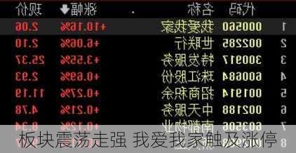 
板块震荡走强 我爱我家触及涨停