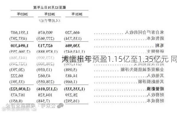 
博上半年预盈1.15亿至1.35亿元 同
大幅扭亏