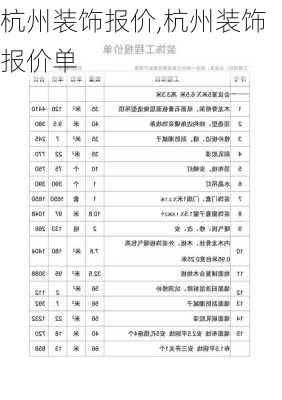 杭州装饰报价,杭州装饰报价单