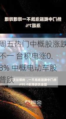 周五热门中概股涨跌不一 台积电涨0.8% 中概电动车股普跌