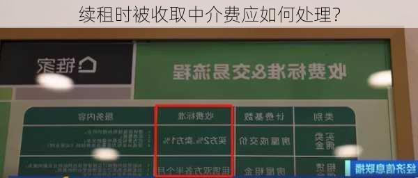 续租时被收取中介费应如何处理？