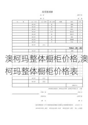 澳柯玛整体橱柜价格,澳柯玛整体橱柜价格表