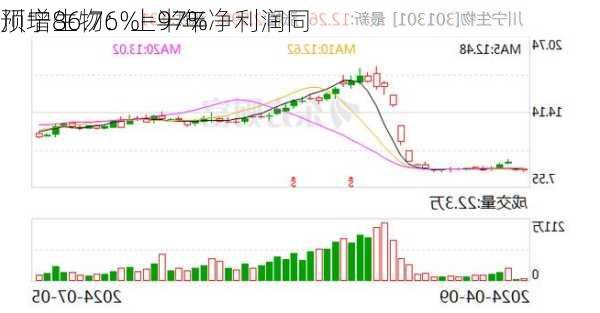 川宁生物：上半年净利润同
预增86.76%—97%