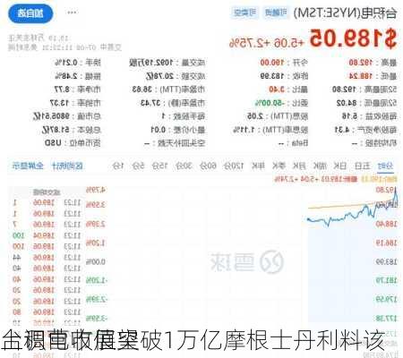 台积电市值突破1万亿摩根士丹利料该
上调营收展望