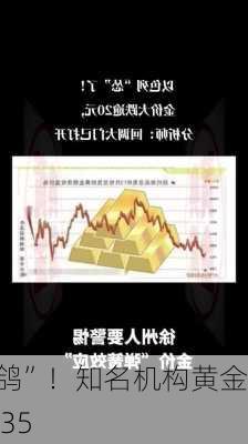 警惕
再度“放鸽”！知名机构黄金
分析：金价恐有逾35
大涨空间