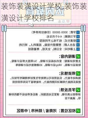 装饰装潢设计学校,装饰装潢设计学校排名