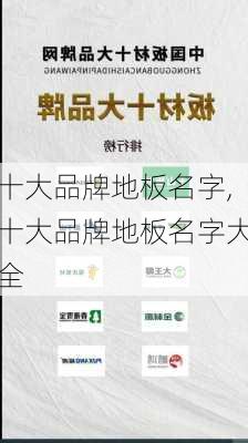 十大品牌地板名字,十大品牌地板名字大全