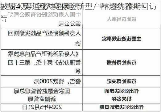 大家人寿通化中心支
被罚4万：因人身保险新型产品超犹豫期回访等