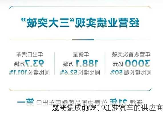 成飞集成(002190.SZ)：
及子
是奇瑞、北汽、江淮汽车的供应商