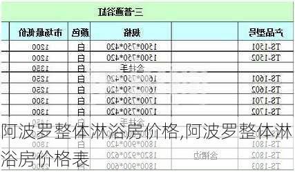 阿波罗整体淋浴房价格,阿波罗整体淋浴房价格表