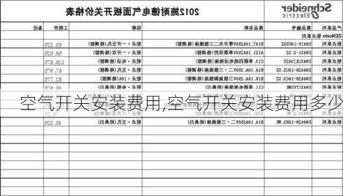 空气开关安装费用,空气开关安装费用多少