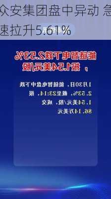 众安集团盘中异动 急速拉升5.61%