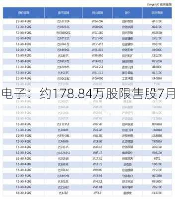 国博电子：约178.84万股限售股7月22
解禁