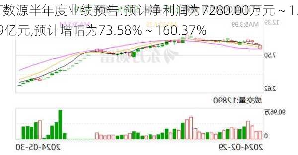 ST数源半年度业绩预告:预计净利润为7280.00万元 ~ 1.09亿元,预计增幅为73.58% ~ 160.37%