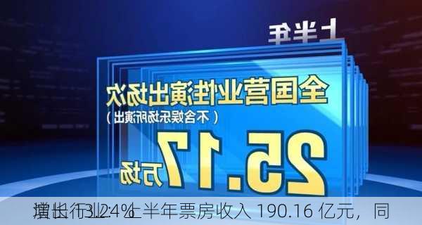 演出行业：上半年票房收入 190.16 亿元，同
增长 13.24%