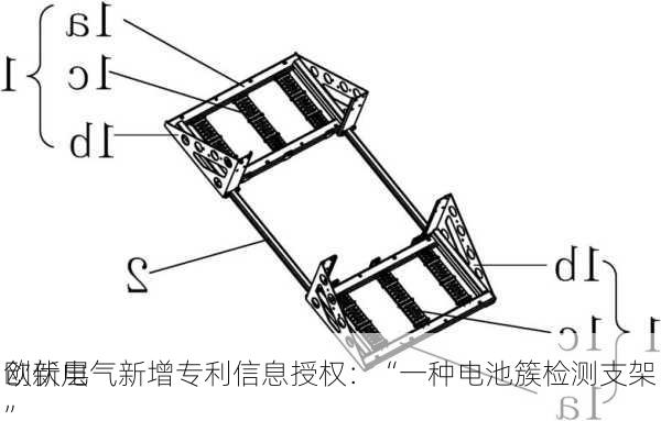
创新层
欧伏电气新增专利信息授权：“一种电池簇检测支架”