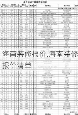 海南装修报价,海南装修报价清单