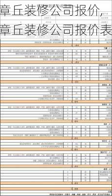 章丘装修公司报价,章丘装修公司报价表