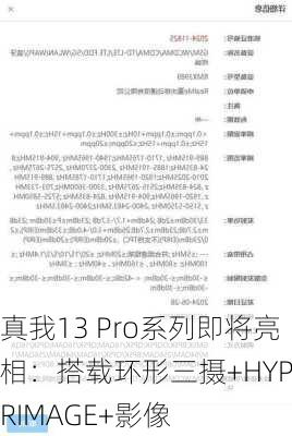 真我13 Pro系列即将亮相：搭载环形三摄+HYPERIMAGE+影像