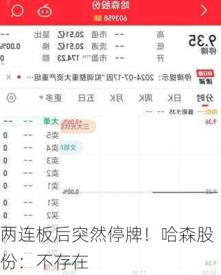 两连板后突然停牌！哈森股份：不存在