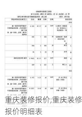 重庆装修报价,重庆装修报价明细表